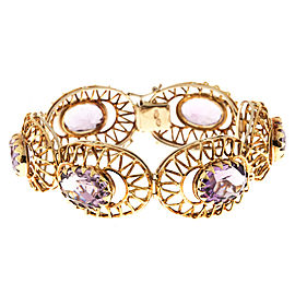 18K Yellow Gold with 5.40ct Amethyst Bracelet