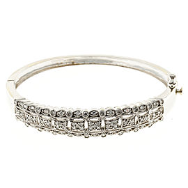 14K White Gold with 1.20ct Diamond Bangle Bracelet