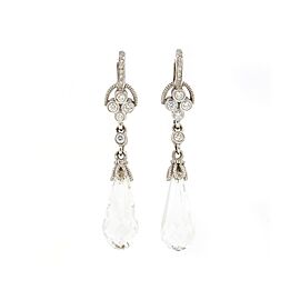 Judith Ripka White Topaz Briolette Hanging Earrings