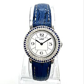 CARTIER RONDE 27mm Quartz Silver 0.35TCW DIAMONDS & 0.47TCW Blue SAPPHIRES Watch