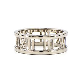 Tiffany & Co 18K White Gold Atlas Open Ring US 5.75 LXWBJ-625