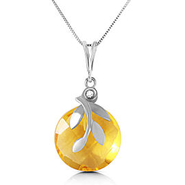 5.32 CTW 14K Solid White Gold Necklace Checkerboard Cut Citrine Diamond