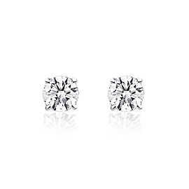 14K White Gold Diamond Solitaire Stud Earrings