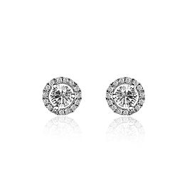 18K White Gold 0.66 ct. Round Brilliant Cut Halo Diamond Stud Earrings