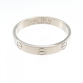 Cartier 18K white Gold Mini Love US 9.5 Ring E0833