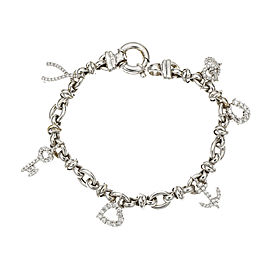 Roberto Coin 18K White Gold with Diamond Charm Bracelet