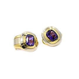 Snapback Clips 18K Two-Tone Gold With Japanese Purple Amethyst