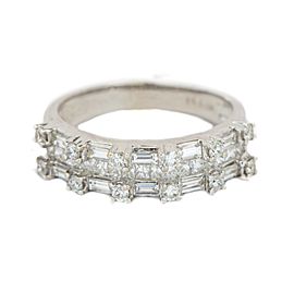 White White Gold Diamond Mens Ring Size 8