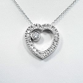 Heart Diamond Pendant 1.04Ct Pave Setting Diamonds in 14K White Gold