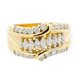 Yellow Gold Diamond Mens Ring Size 6.75