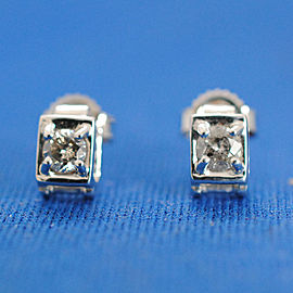 Diamond Studs 0.15CT 14K White Gold Push-back