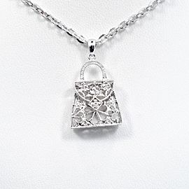 Diamond Little Purse Pendant 0.15Ct 14K White Gold 3.1 gram