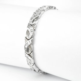 Tennis Bracelet 14K White Gold 2 CT Baguette Cut Diamonds 21.2 grams Women's