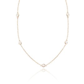 Diamond by the Yard Necklace In 14K Rose Gold 0.79CT G VS1 3.5 Grams 17"