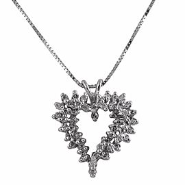 Heart Pendant in 14k White Gold 0.25CT Round Diamonds I Color VS2 3.1 Grams