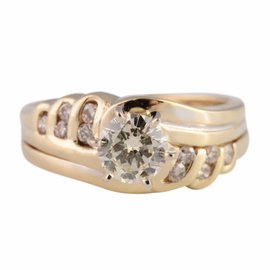 Yellow Gold Diamond Womens Engagement Ring