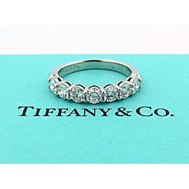 TIFFANY & CO PLATINUM SHARED SETTING .91CT .93 DIAMOND 3.5MM BAND 5.5 W/ PAPERS!