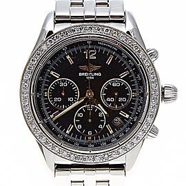 Breitling Callisto Chrono 1.50ct Diamond Bezel Stainless Steel Automatic Unisex Watch