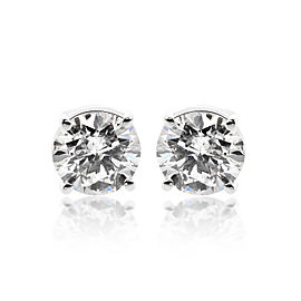 14K White Gold 2.05ct. Round Brilliant Cut Diamond Stud Earrings