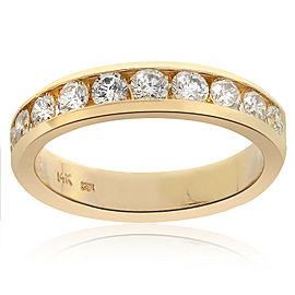 14K Yellow Gold & 1.04ct Diamond Wedding Band Ring Size 7