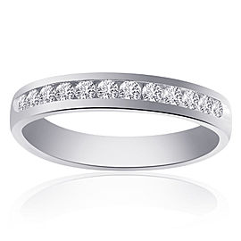 14K White Gold with 0.60ct Diamond Wedding Band Ring Size 10.5