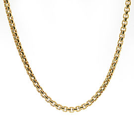 14K Yellow Gold Round Box Link 16" Necklace