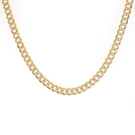 14K Yellow Gold with Diamond Cuban/Curb Chain 20" Necklace