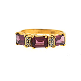 10K Yellow Gold Tourmaline Diamond Ring Size 6