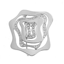 14K White Gold 0.82Ct Diamond H SI1 Brooch 11.2 Gr