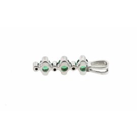 White Gold Emerald, Diamond Mens Pendant