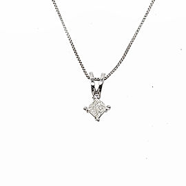 14K White Gold & 0.30ct. Diamond Pendant Necklace