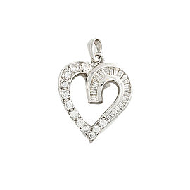 14K White Gold Diamond Pendant