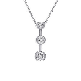 14K White Gold with 1.05ct Diamond Pendant Necklace