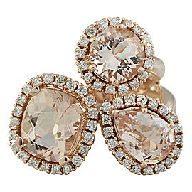 5.69 Carat Morganite 14K Rose Gold Diamond Ring