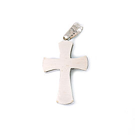 VINTAGE 14K WHITE GOLD 0.20 CT G SI1 DIAMOND CROSS PENDANT 10.2 GRAMS