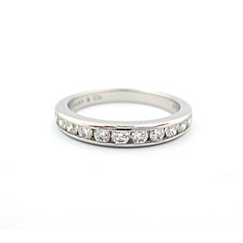 Tiffany & Co. 950 Platinum with 0.33ctw Diamond Eternity Wedding Band Ring Size 6.5