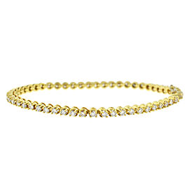 14k Yellow Gold Diamond Tennis Bracelet 2.6 Cts