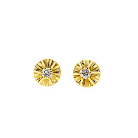 18k Yellow Gold Diamond Stud Earrings 0.08 Cts