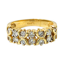 14K Yellow Gold 0.86Ct H SI1 Diamond Ring 5.1 Grams Size 7.25