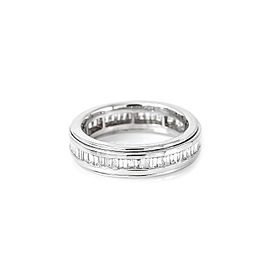 14K White Gold 2.0 CT Baguette Diamond Eternity Band Ring 7.5 Gram Size 7