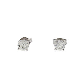 10k white Gold Diamond Stud Earrings .75 Cts