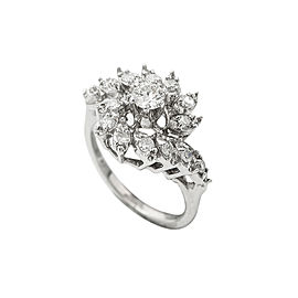 Engagement Ring 14k White Gold 0.80 Ct Diamond 4.5 Grams Size 6