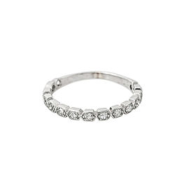 14K White Gold 0.12 Ct Diamond Band Ring 1.9 Grams Size 6.75