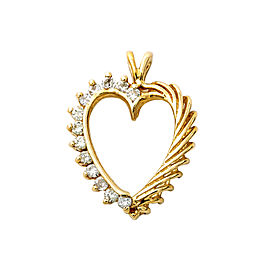 14K Yellow Gold Heart 0.60 Ct K SI2 Diamond Pendant 3.9 Grams