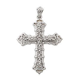 14K WHITE GOLD 0.46 CT J SI2 DIAMOND CROSS PENDANT 8.0 GRAMS 1.5"