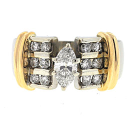 14k Two Tone Ladies Diamond Engagement Ring