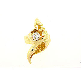 Ilias Lalaounis .62 carat Single Diamond Seashell Ring 18k Yellow Gold sz 5.25