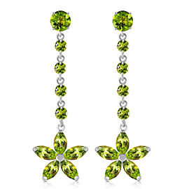 4.8 CTW 14K Solid White Gold More Than Lovemaking Peridot Earrings