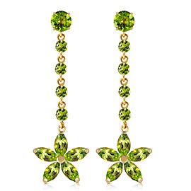 4.8 CTW 14K Solid Gold Stardrop Peridot Earrings