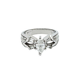 Engagement Ring 14k White Gold 0.96 Ct G VS1 Diamond 6.3 Grams Size 6.5